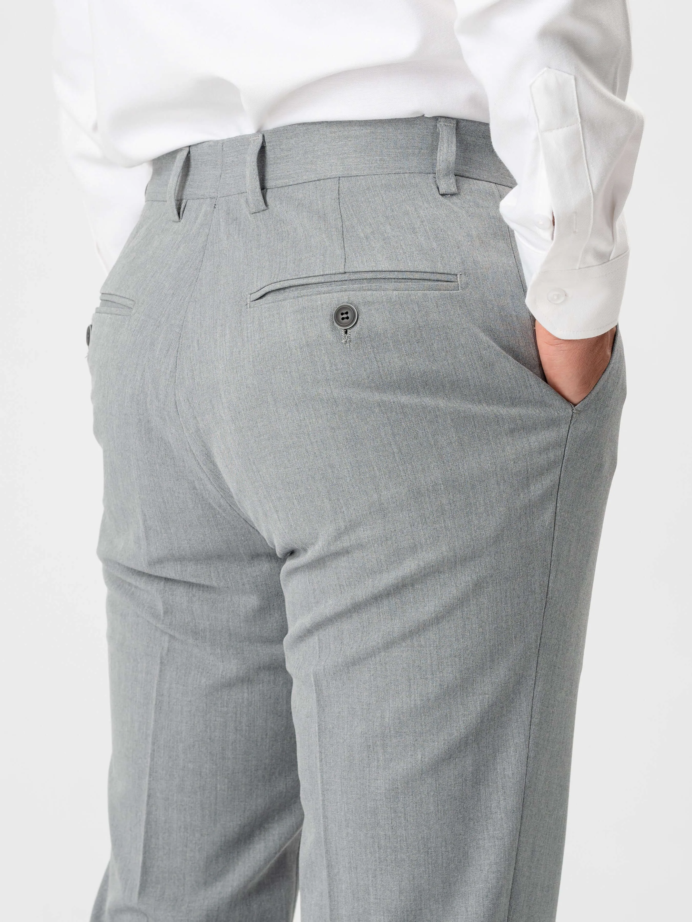 Trousers With Belt Loop - Light Grey (Stretchable)