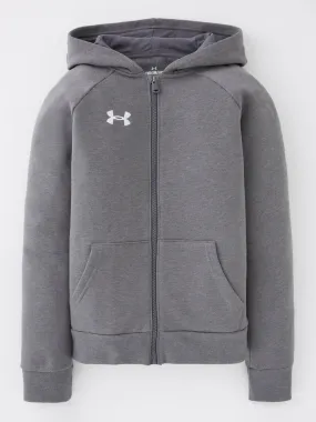 UNDER ARMOUR Boys Rival Fleece Full Zip Hoodie - Grey