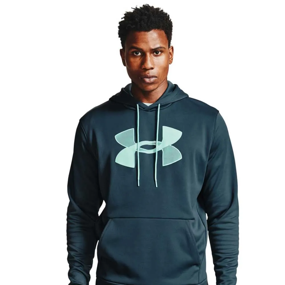 UNDER ARMOUR MEN'S ARMOUR FLEECE BIG LOGO HOODIE - SEA GLASS BLUE/TEAL