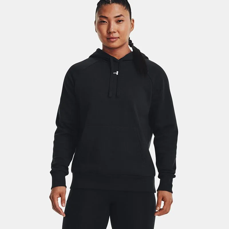 Under Armour Women's Rival Fleece Hooded Top Black / White