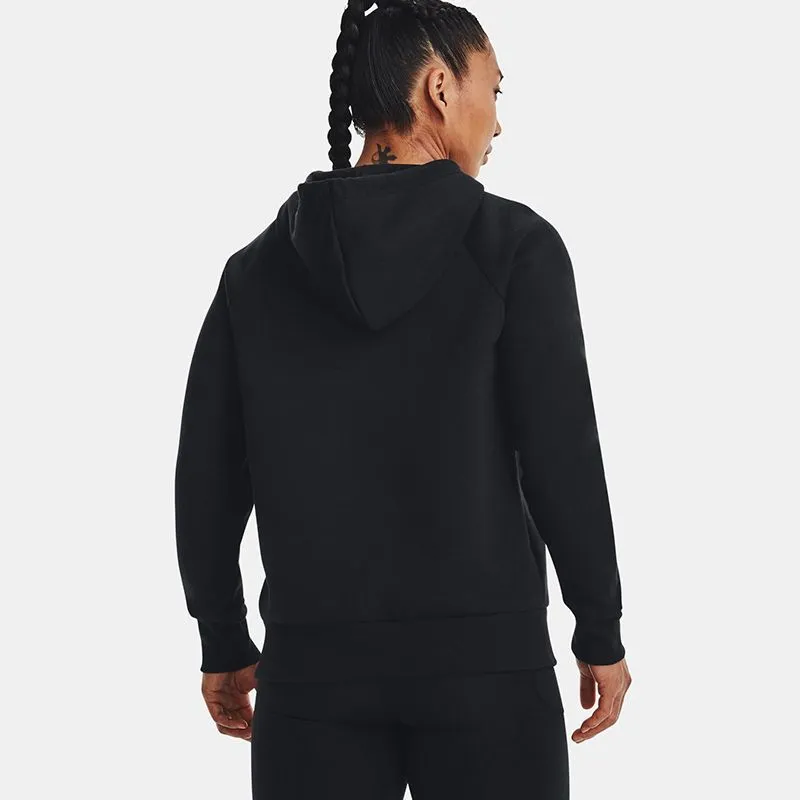 Under Armour Women's Rival Fleece Hooded Top Black / White