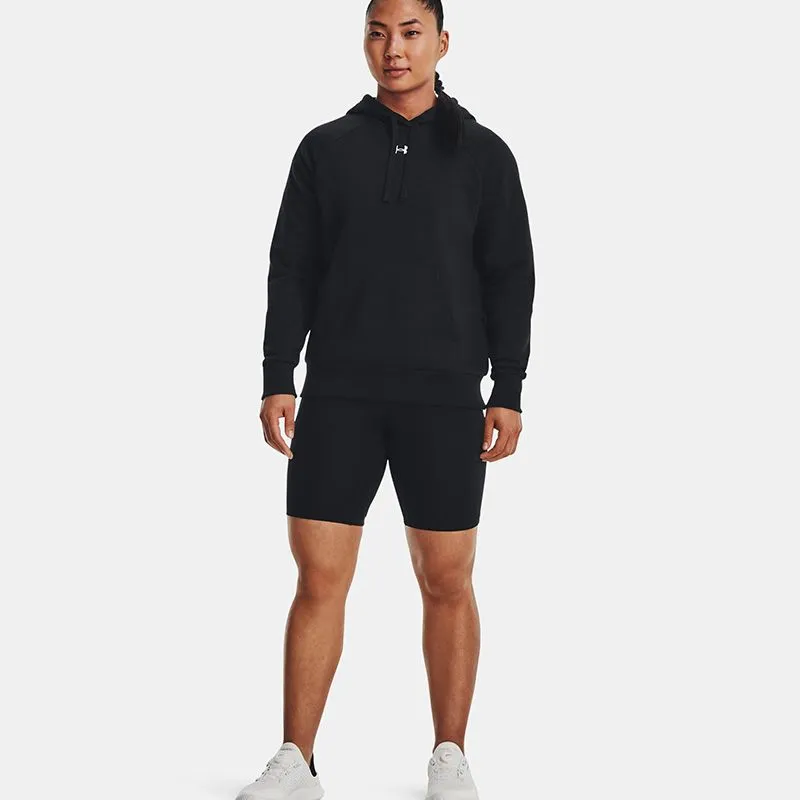 Under Armour Women's Rival Fleece Hooded Top Black / White