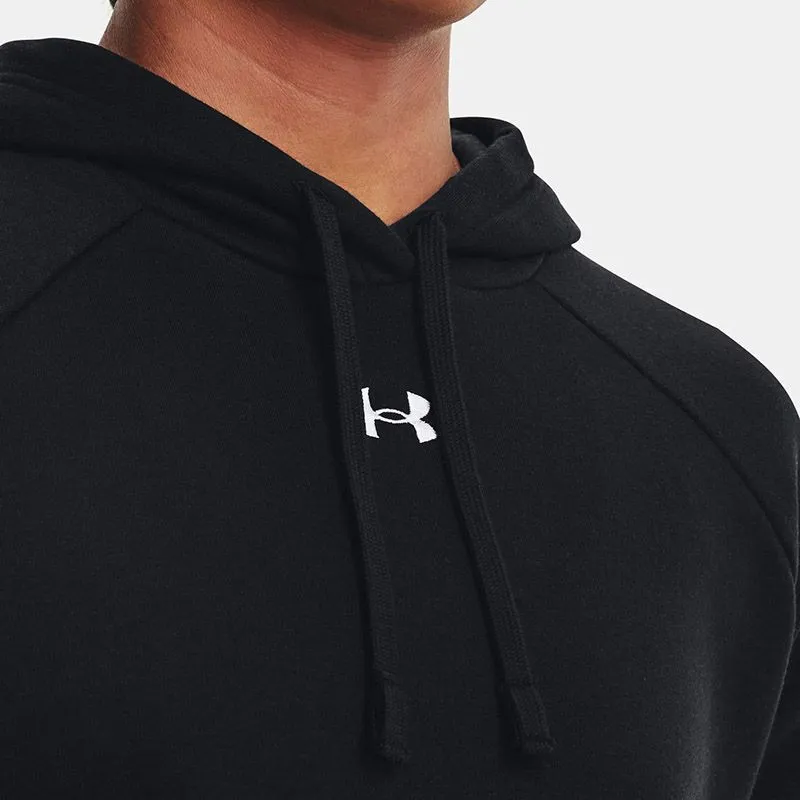 Under Armour Women's Rival Fleece Hooded Top Black / White