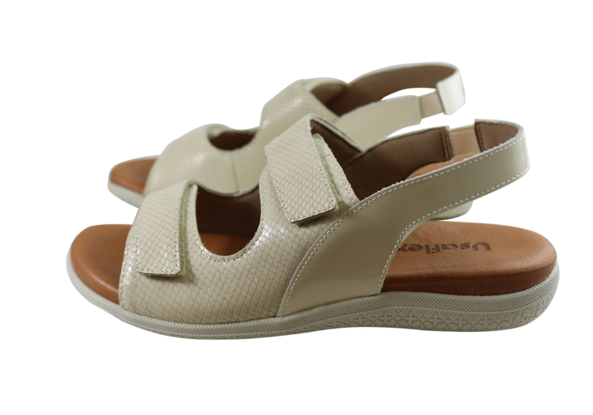 Usaflex Jessica Womens Comfortable Leather Sandals Made In Brazil