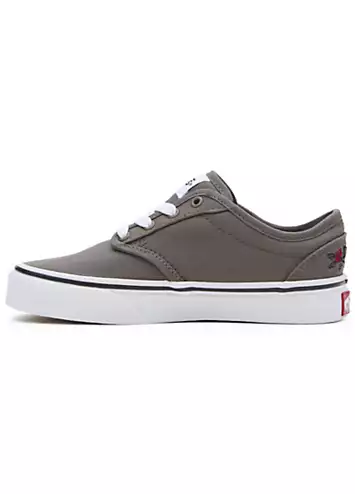 Vans Brown & White Embroidery Youth Atwood Trainers | Grattan