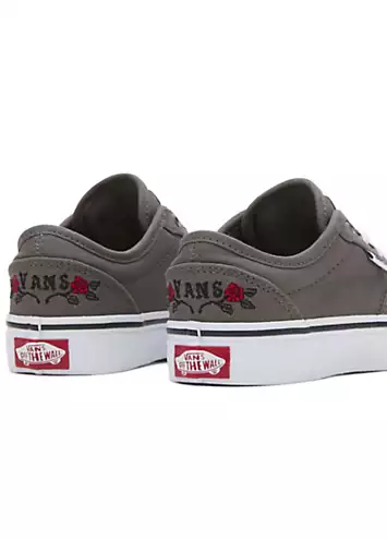 Vans Brown & White Embroidery Youth Atwood Trainers | Grattan