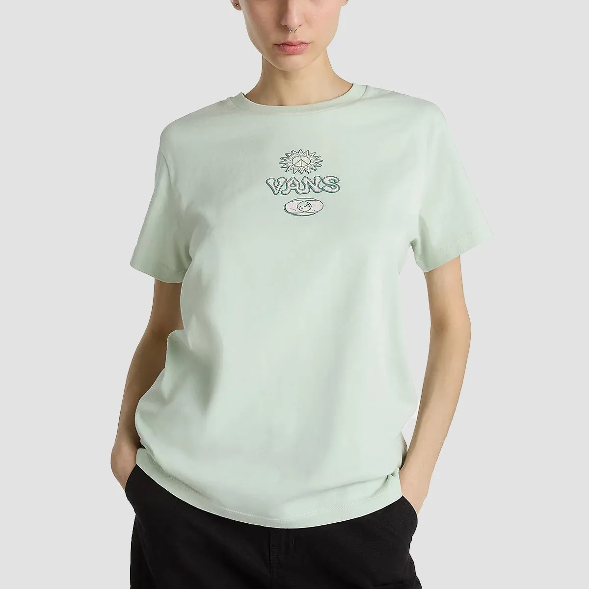 Vans Depth Connection BFF T-Shirt Pale Aqua - Womens