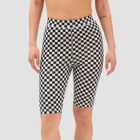 Vans Flying V Print Legging Short Black/White Checkerboard - Womens