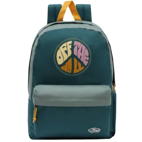 Vans Street Sport Realm Backpack in Teal Yellow Logo