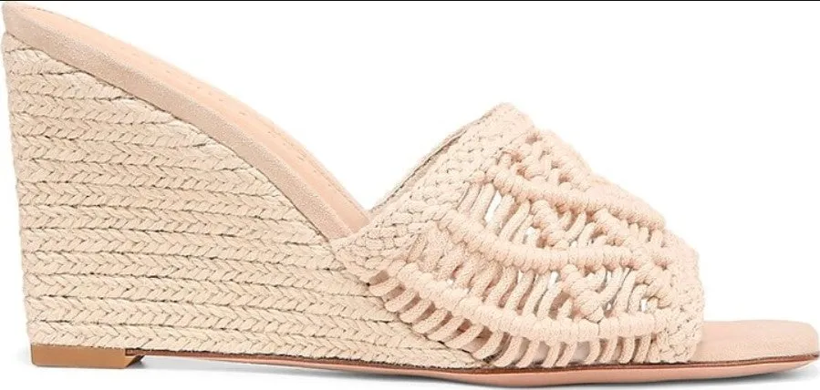 Veronica Beard Women's Ezrah Macrame Wedge Sandals NW/OB