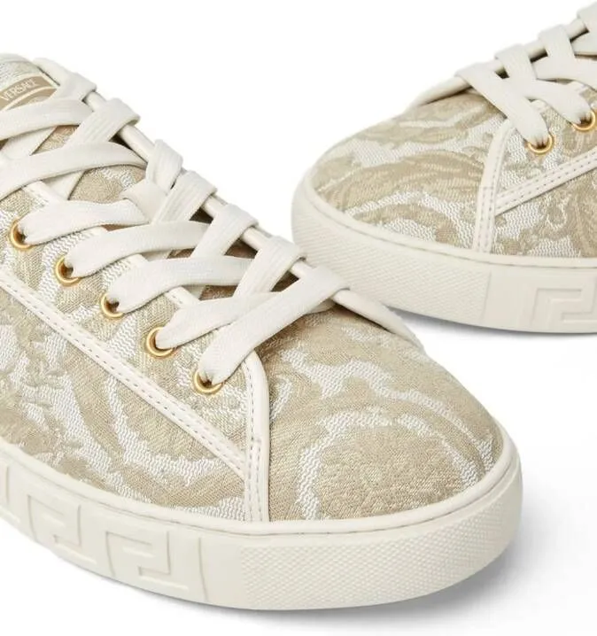 Versace Barocco Greca jacquard sneakers Neutrals