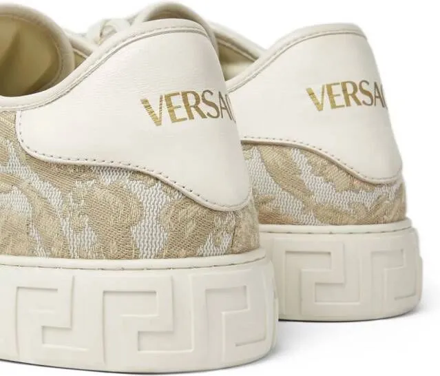 Versace Barocco Greca jacquard sneakers Neutrals