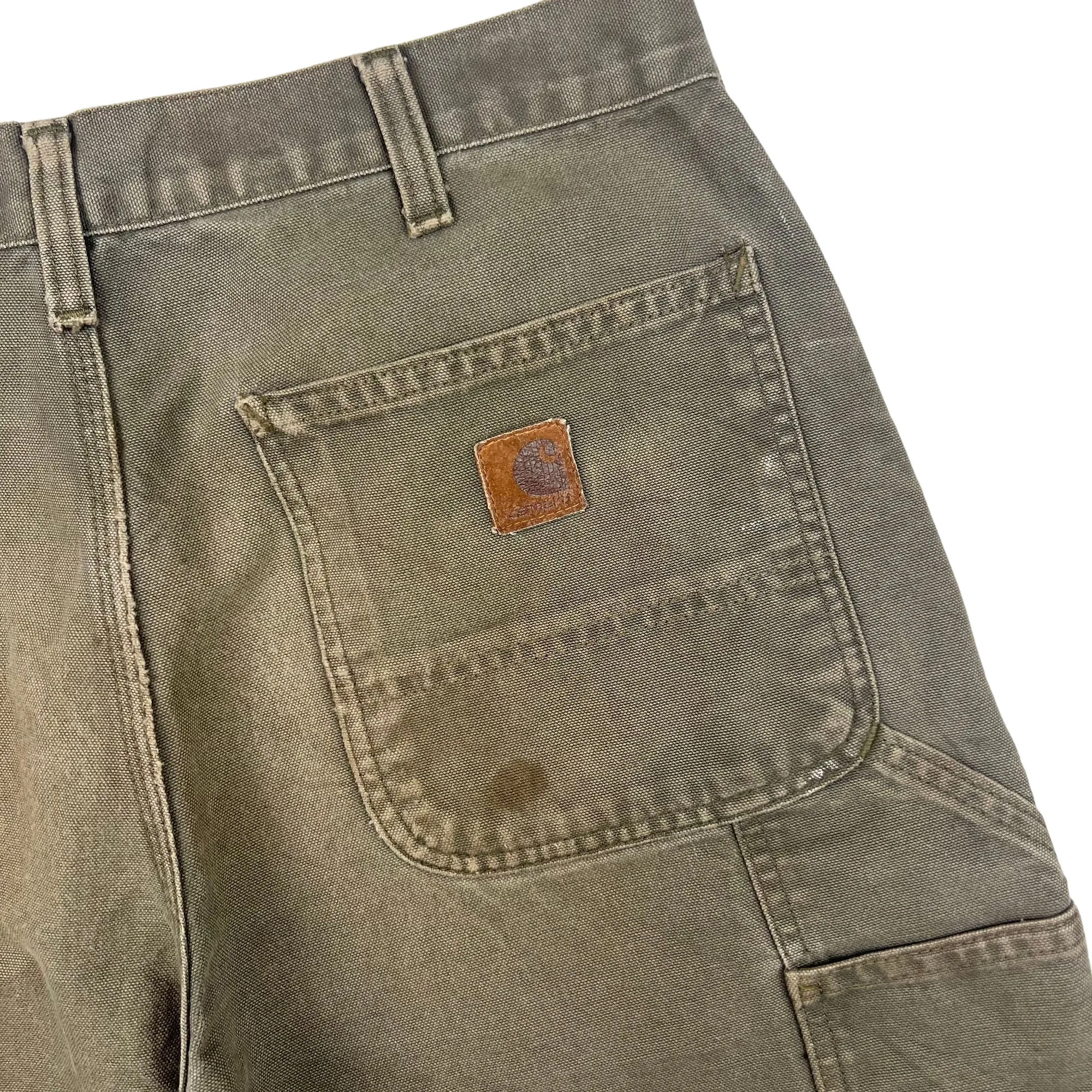 Vintage Carhartt Carpenter Distressed Workwear Shorts Green