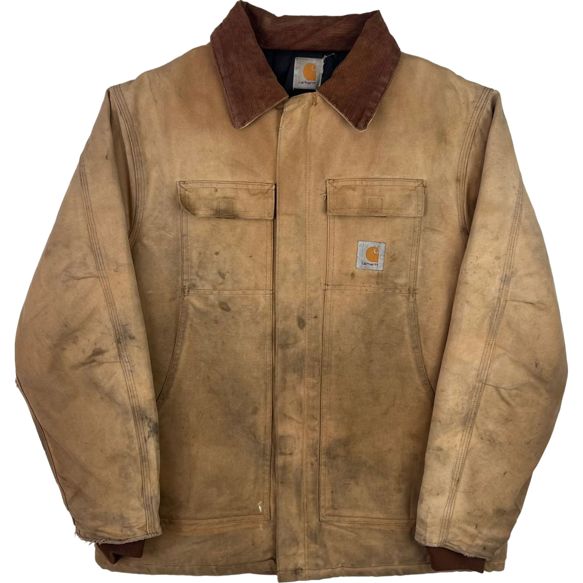 Vintage Carhartt Quilted Lined Canvas Workwear Artic Jacket Beige