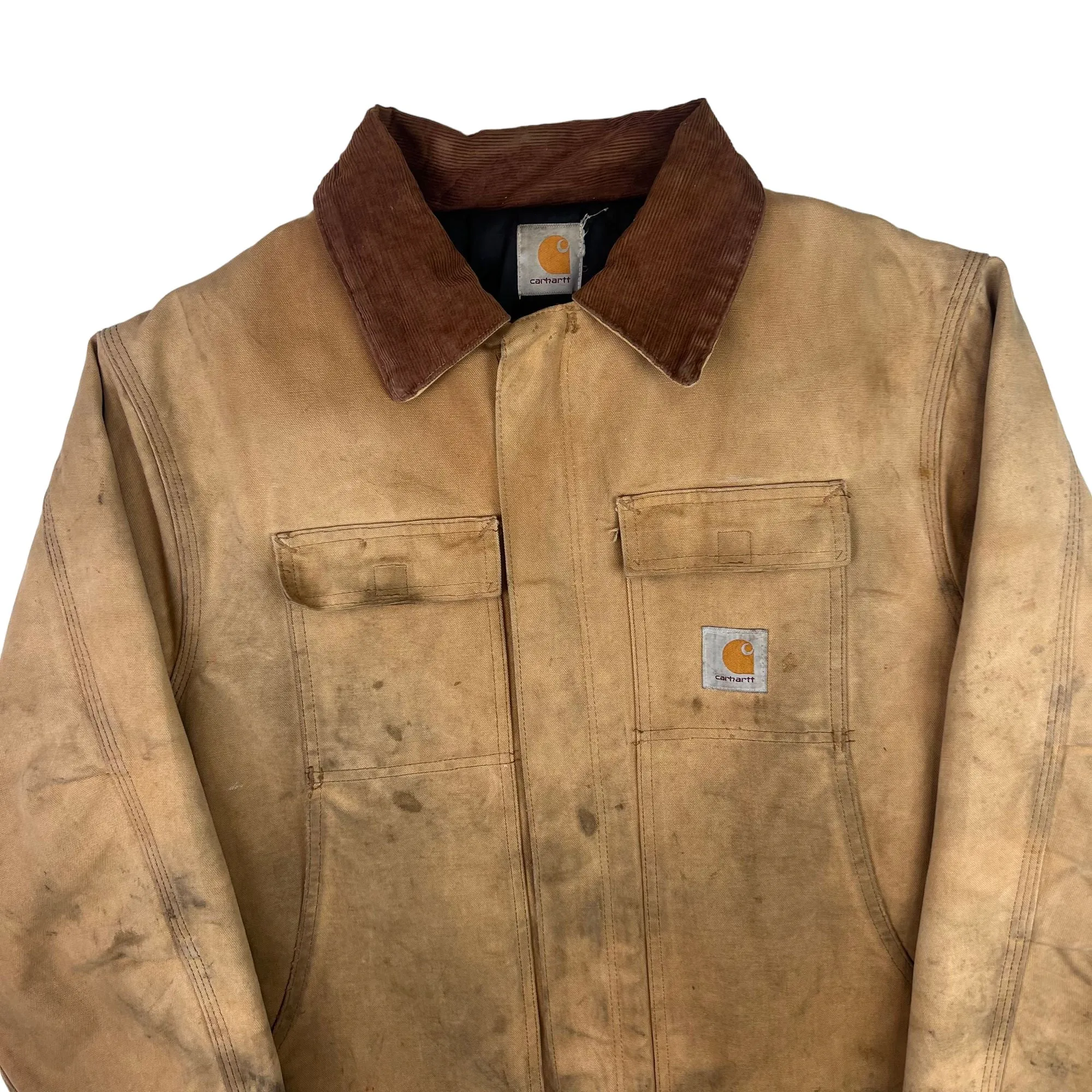 Vintage Carhartt Quilted Lined Canvas Workwear Artic Jacket Beige