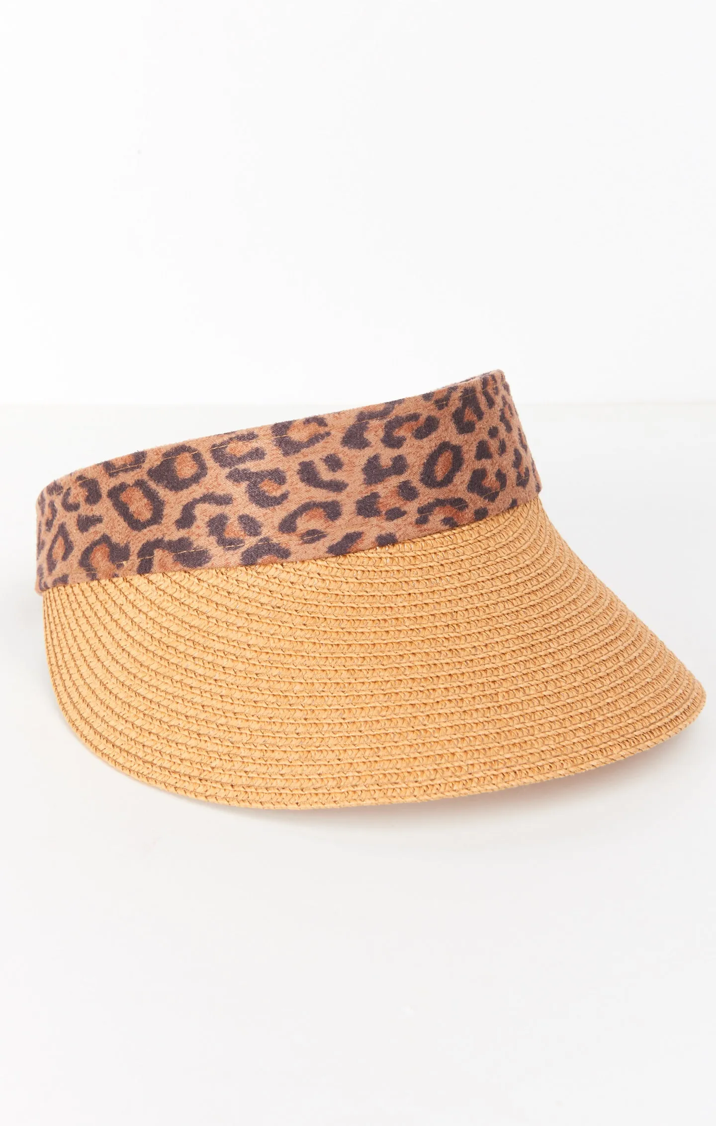 Wild One Straw Visor Hat ~ Leopard