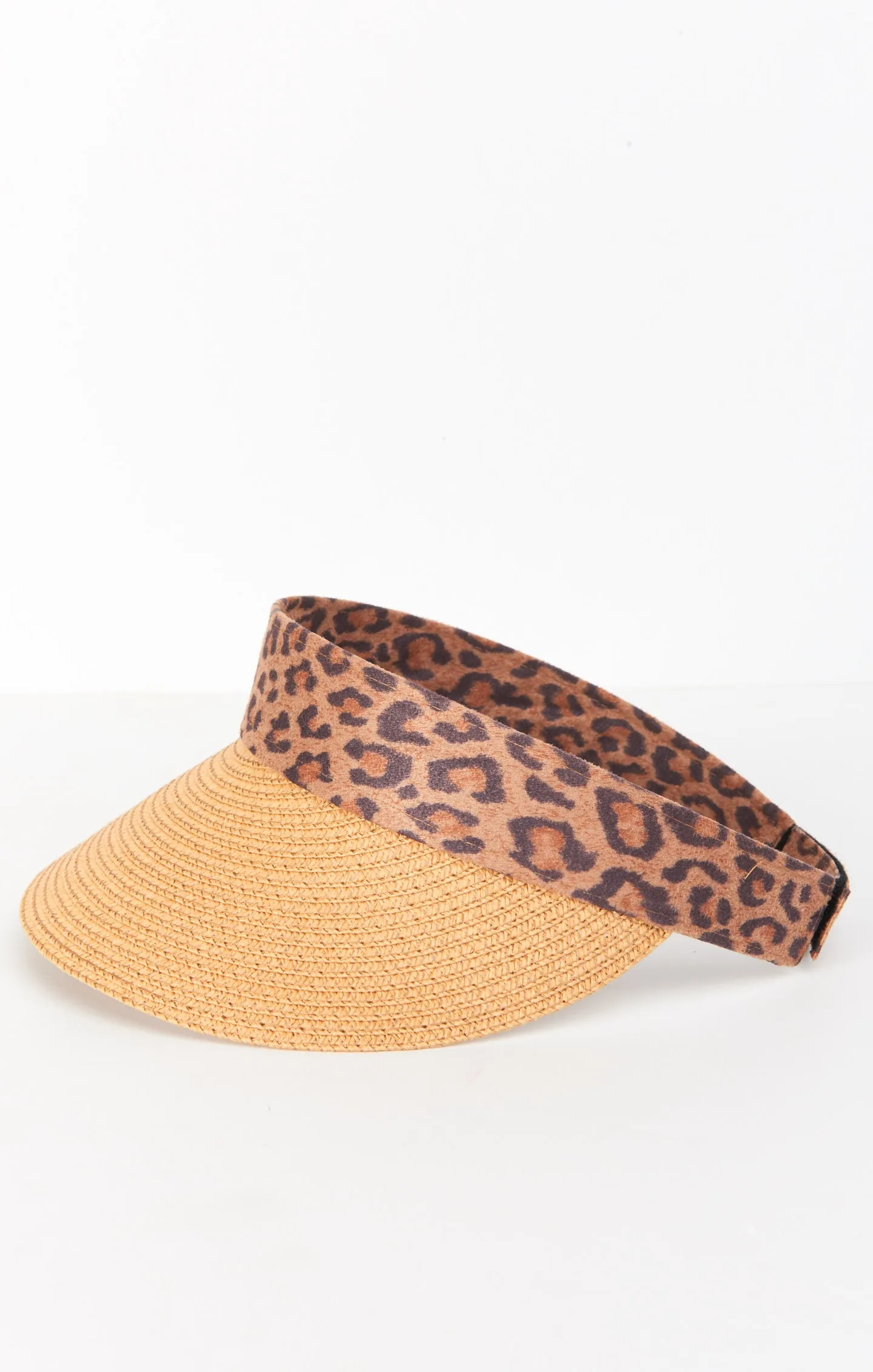 Wild One Straw Visor Hat ~ Leopard