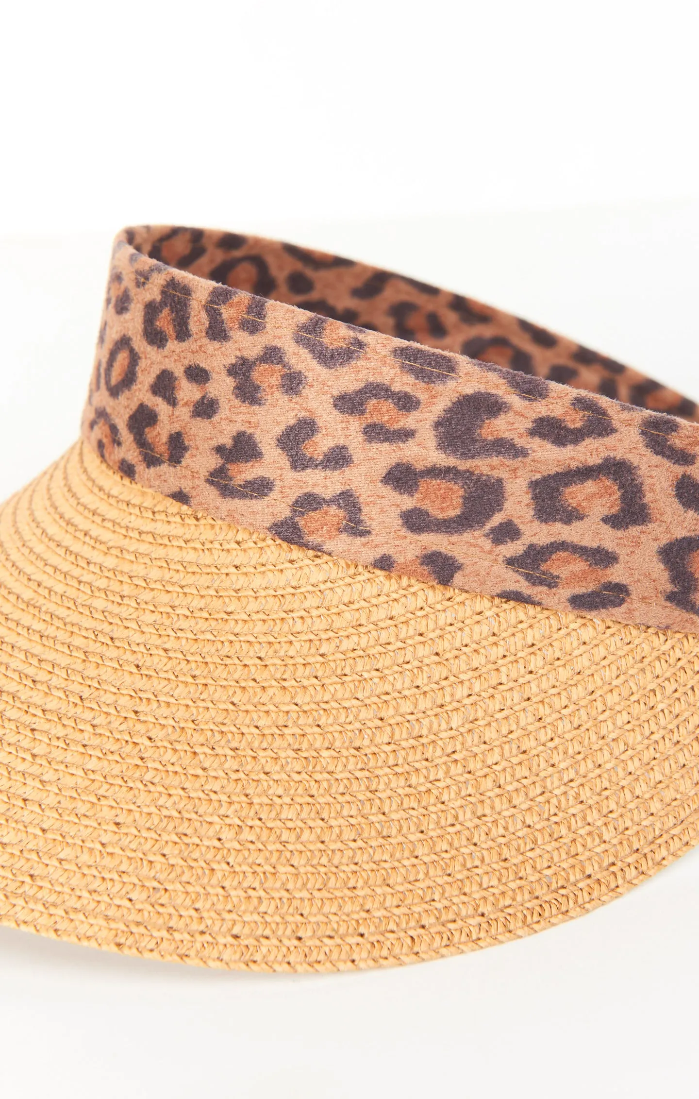 Wild One Straw Visor Hat ~ Leopard