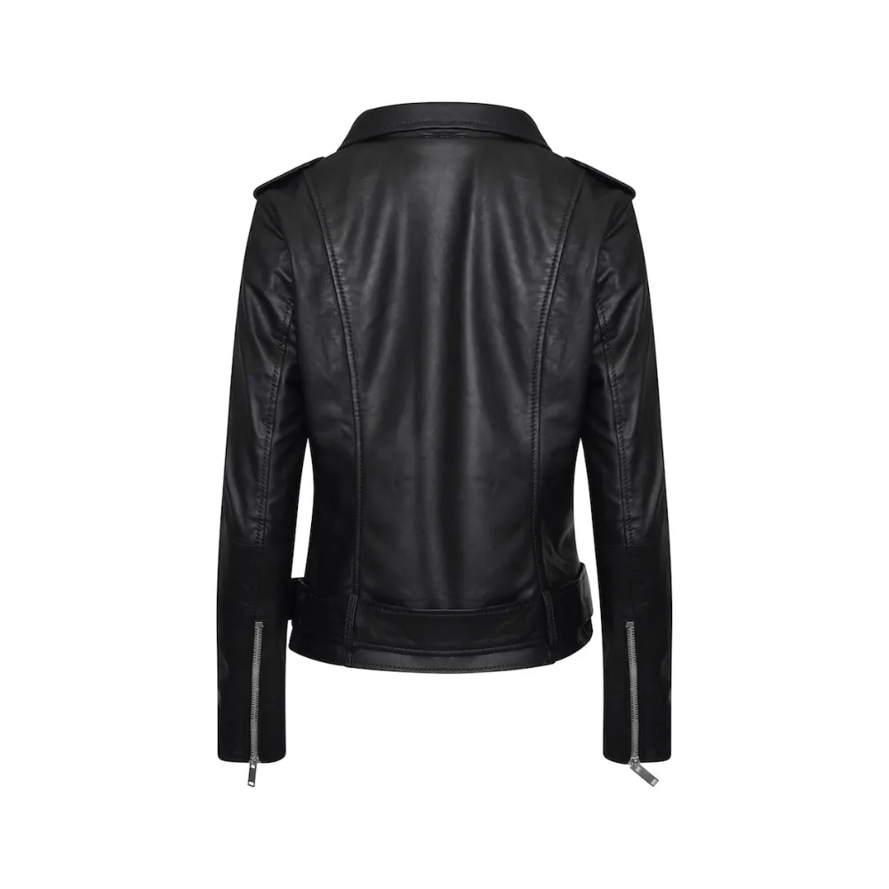 Women's 'Emma' Belted Leather Biker Jacket - Barneys Originals