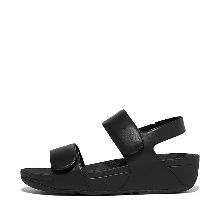 Women's Fitflop Lulu Adjustable Leather Sandals Color: All Black