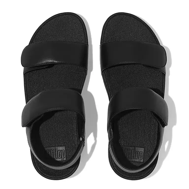 Women's Fitflop Lulu Adjustable Leather Sandals Color: All Black