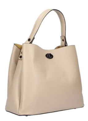 Women's taupe leather handbag minerva