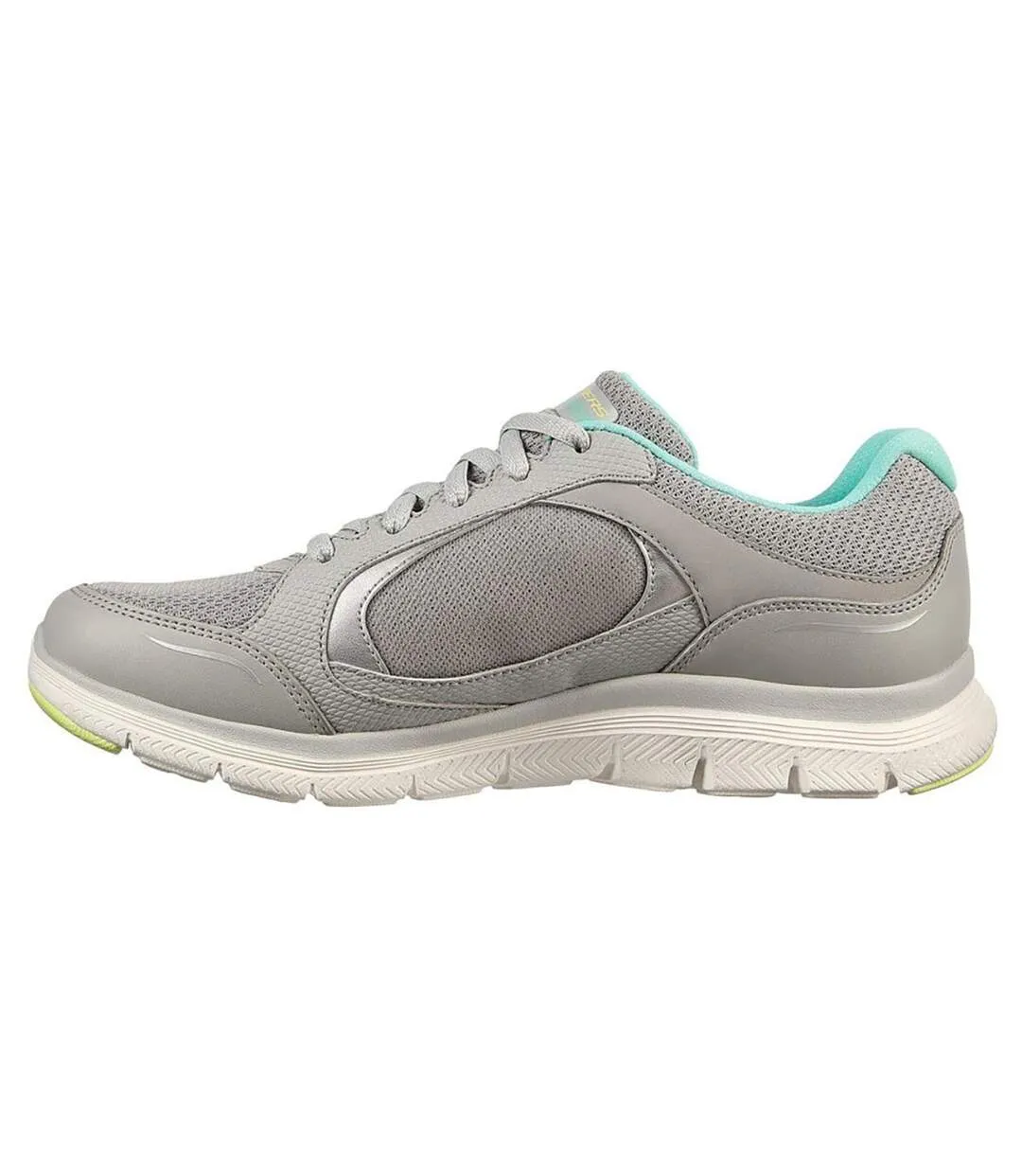 Womens/ladies flex appeal 4.0 true clarity trainers grey/turquoise Skechers