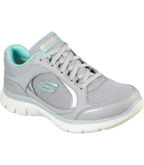 Womens/ladies flex appeal 4.0 true clarity trainers grey/turquoise Skechers