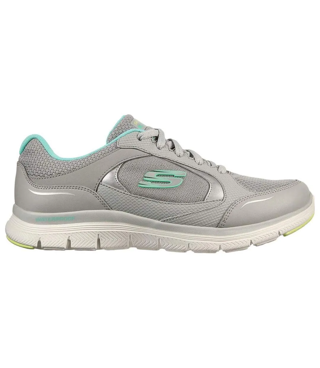 Womens/ladies flex appeal 4.0 true clarity trainers grey/turquoise Skechers