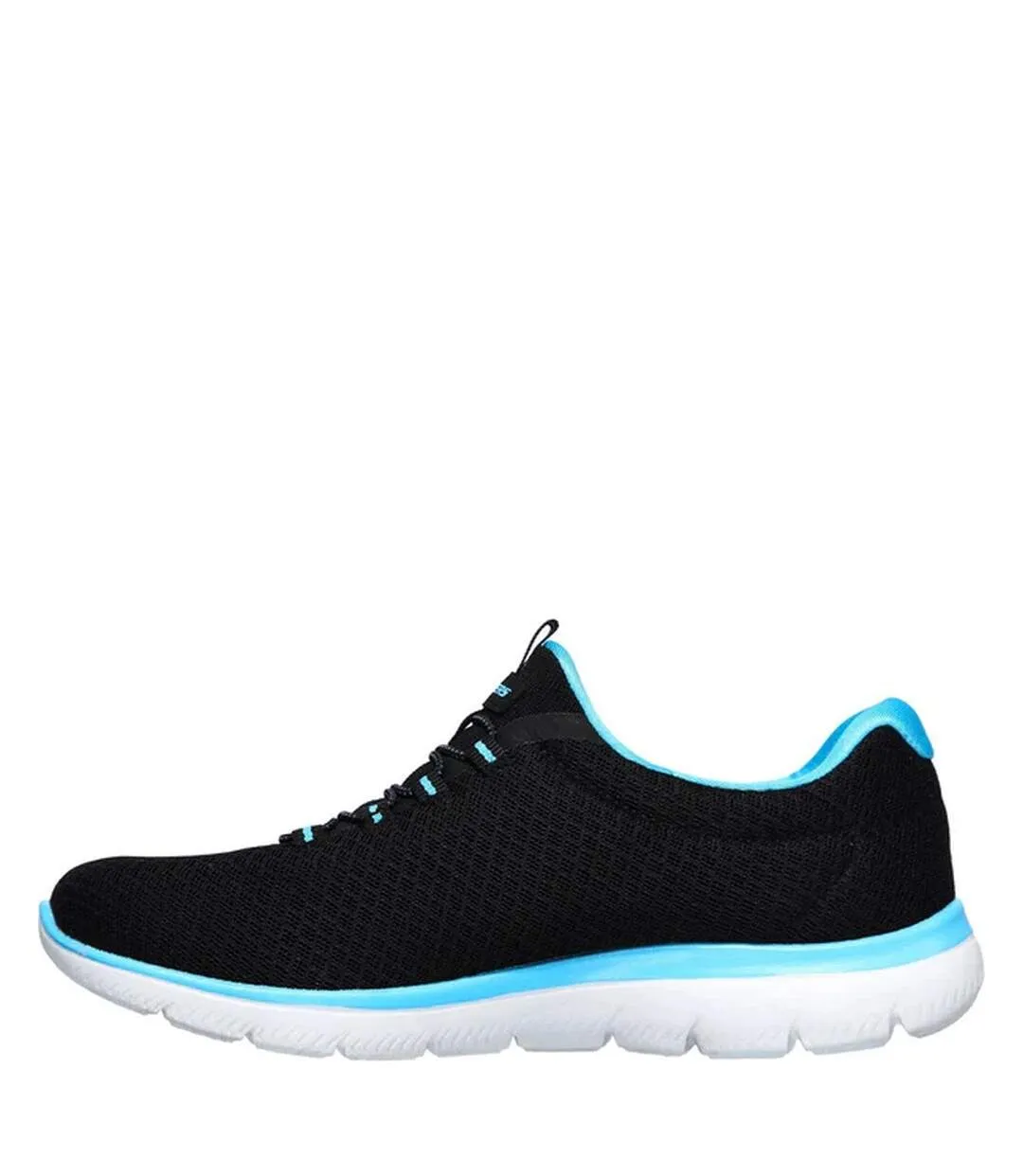 Womens/ladies summits sports trainers black/turquoise Skechers