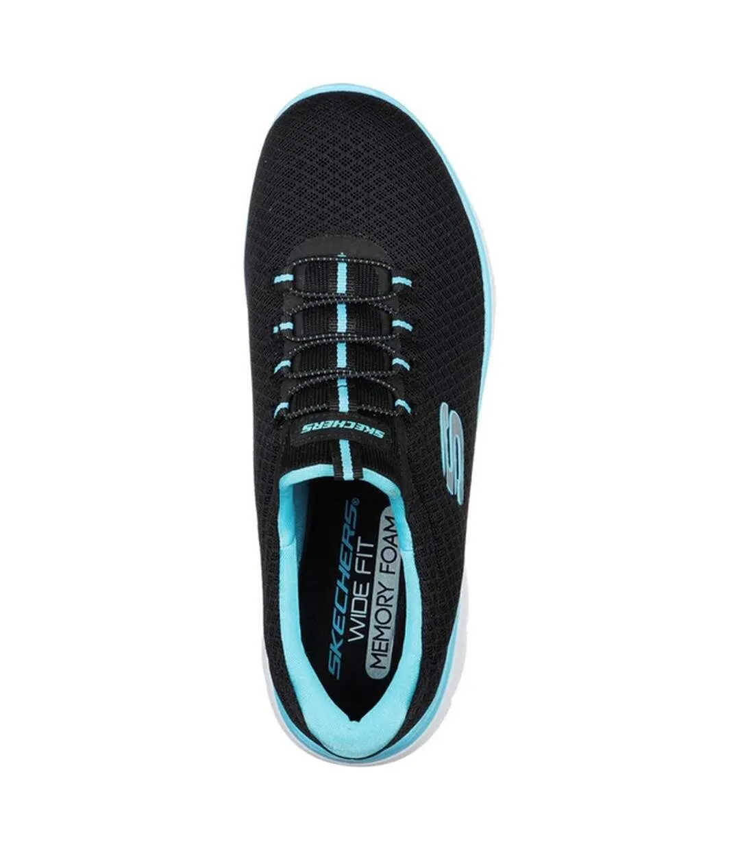 Womens/ladies summits sports trainers black/turquoise Skechers