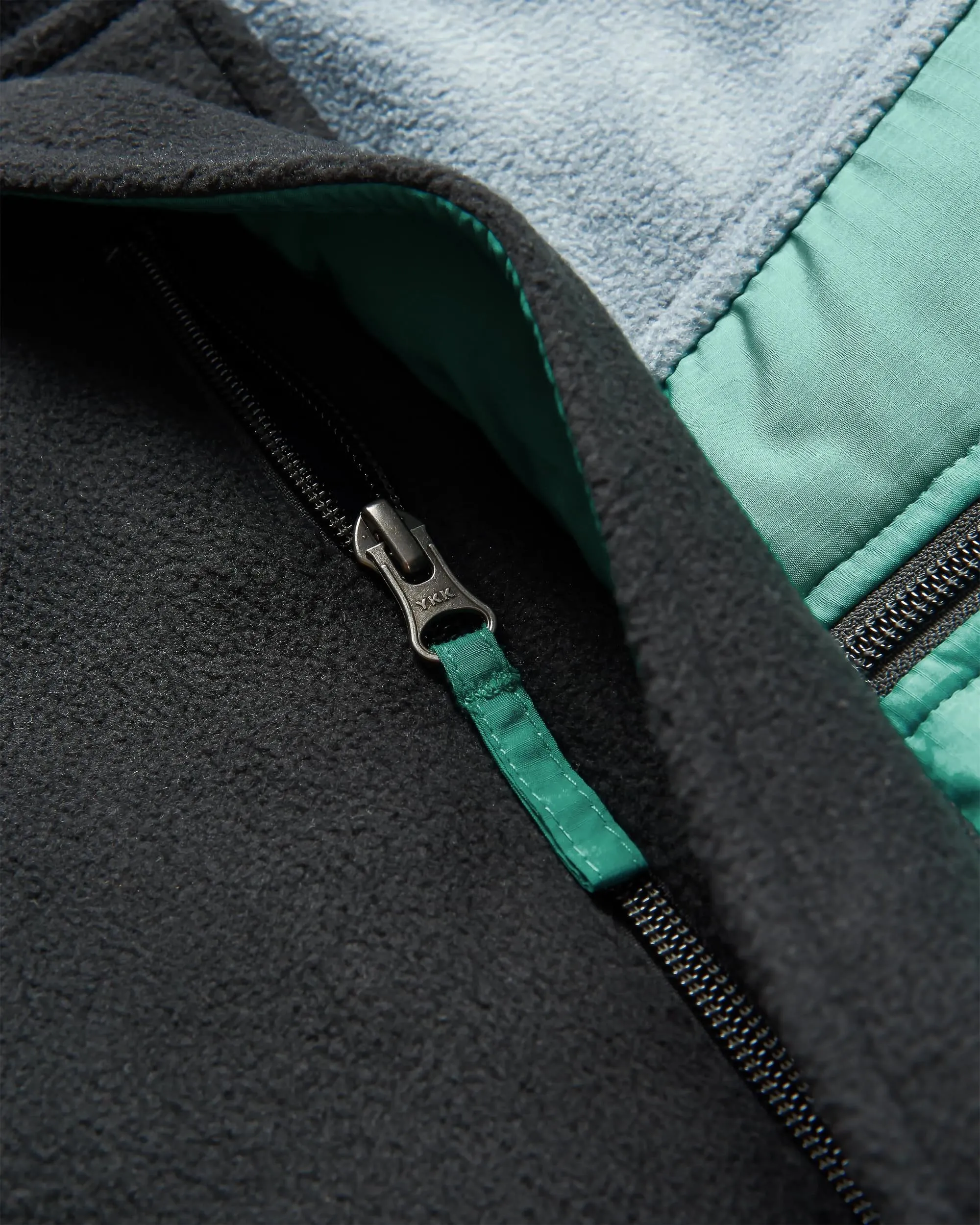 Woodland Hooded 1/2 Zip Recycled Polar Fleece - Storm Grey/ Black